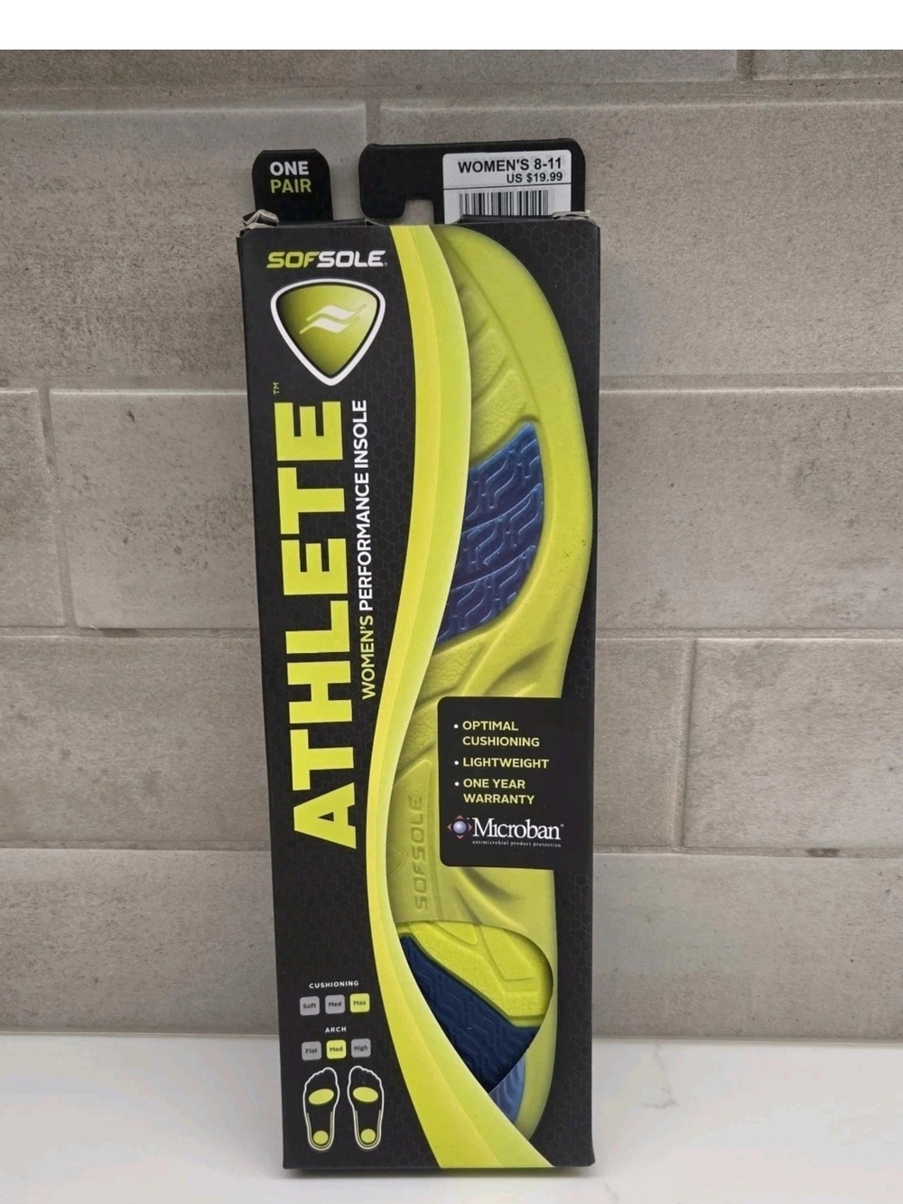 NEW Pair Sof Sole Women US 8-11 Athlete Max Cushion Microban Performance Insole